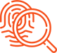 magnifying glass with fingerprint icon